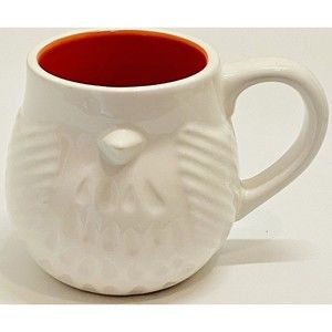 3D Coral/Orange & White Ceramic Figural Bird Coffee Mug 16 oz. Homestead Intl.